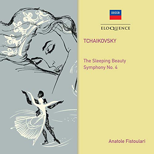 CD cover with sketched portrait and ballerina, Tchaikovsky music.