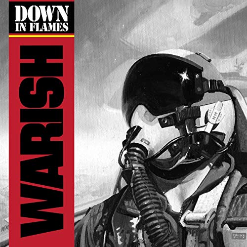 Vinyl album cover: pilot helmet against a fiery, blurred sky.