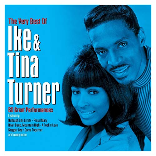 Ike & Tina Turner portrait on a blue album cover, featuring song titles.