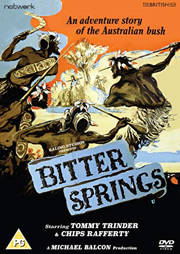 DVD cover for "Bitter Springs" depicting Indigenous Australians with spears.