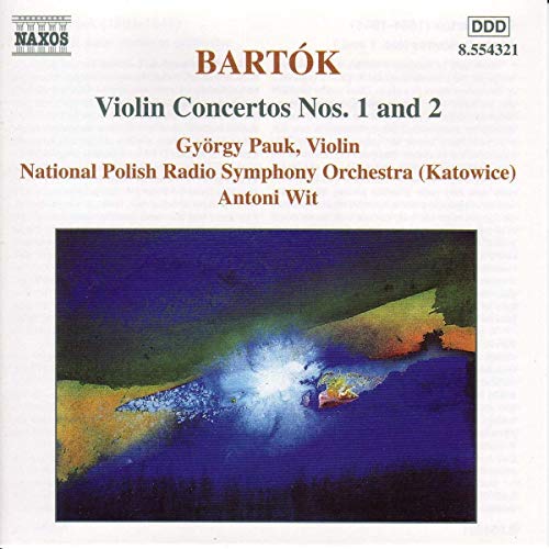 CD cover for Bartók’s Violin Concertos, featuring abstract landscape art.