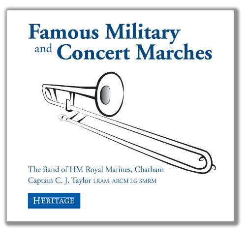 CD cover: blue background, white trombone illustration, text details.