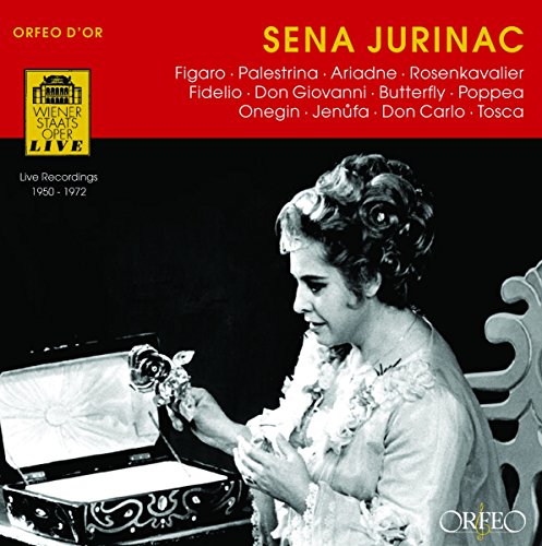CD cover featuring opera singer Sena Jurinac with floral arrangement.