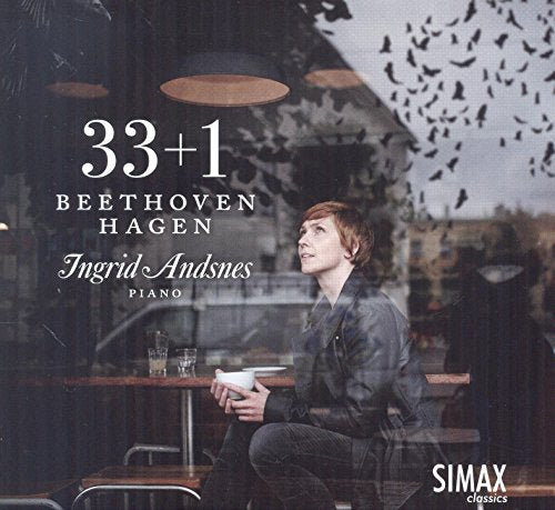 CD cover featuring pianist Ingrid Andsnes seated by a window.