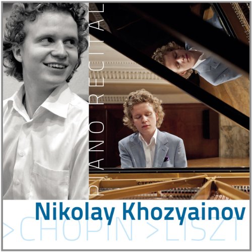 CD cover featuring pianist Nikolay Khozyainov at a grand piano.