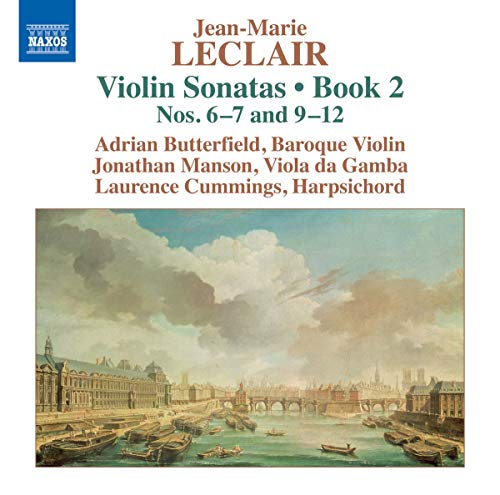 CD cover for Leclair’s Violin Sonatas Book 2, featuring a river landscape.
