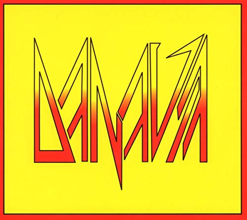Yellow square CD cover with red and orange abstract “Danava” lettering.