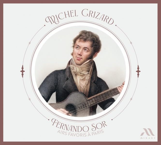 CD cover featuring a portrait of Fernando Sor playing a guitar.