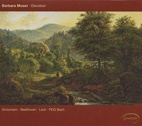 CD cover for Barbara Moser’s “Devotion” featuring a pastoral landscape painting.