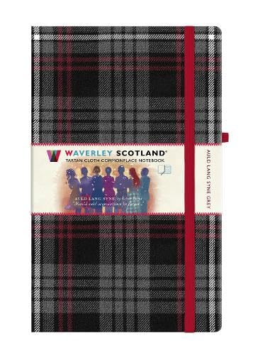 Auld Lang Syne Grey Tartan Notebook: Large 21cm x 13cm : Waverley Scotland Tartan Cloth Commonplace Notebook