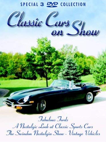 DVD cover featuring a dark blue classic Jaguar convertible car.
