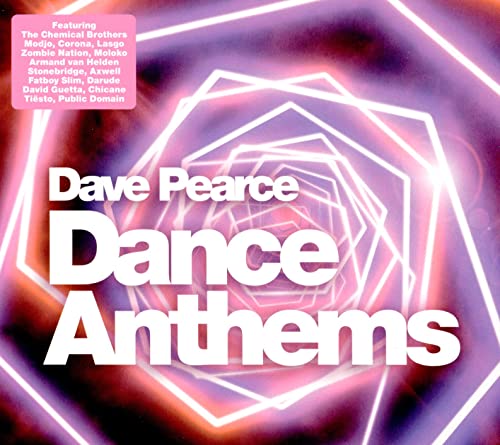 CD cover for “Dave Pearce Dance Anthems” with neon geometric design.
