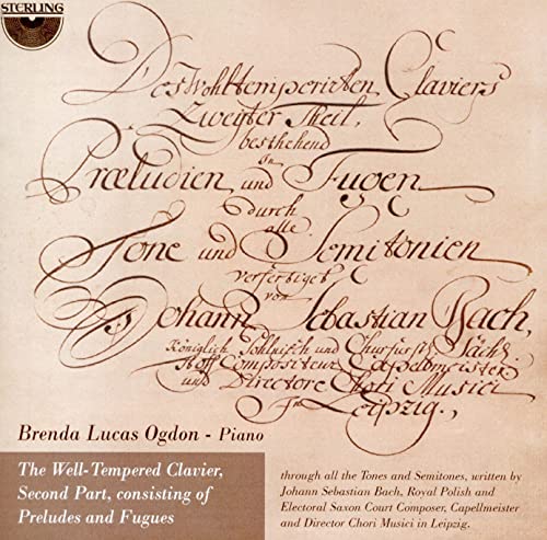 CD cover for Bach’s “The Well-Tempered Klavier” featuring ornate calligraphy.