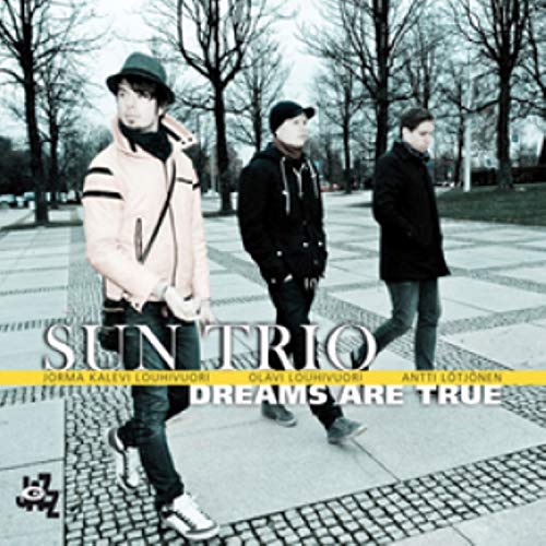 CD cover featuring three men walking on a brick pathway.