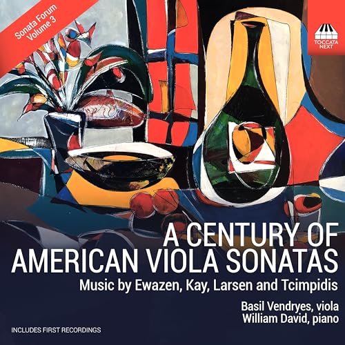 CD cover: abstract still life painting with text “A Century of American Viola Sonatas.”