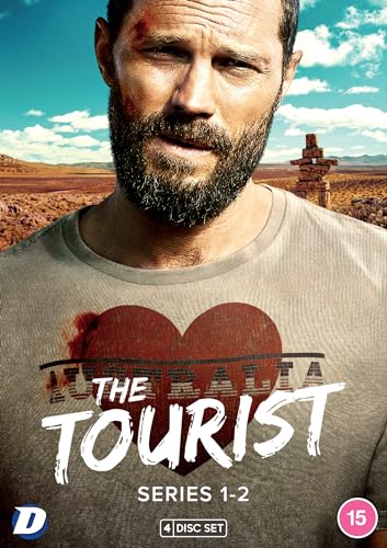 DVD cover for "The Tourist" featuring Jamie Dornan in a desert landscape.