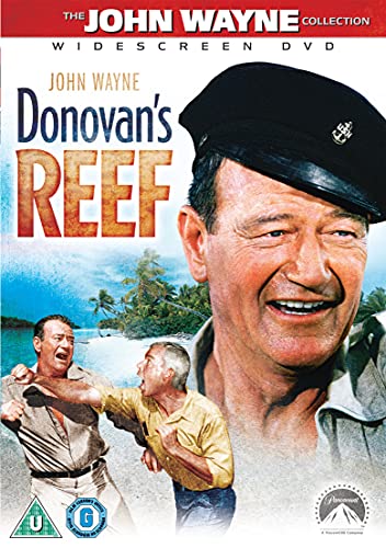 DVD cover for "Donovan's Reef" featuring John Wayne in a sailor's cap.