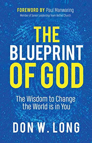 Book cover: "The Blueprint of God" by Don W. Long, with yellow text.