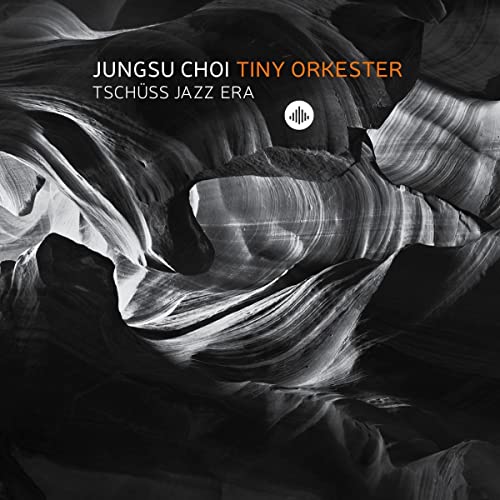 CD cover for Jungsu Choi Tiny Orkester’s “Tschüss Jazz Era” with abstract canyon art.