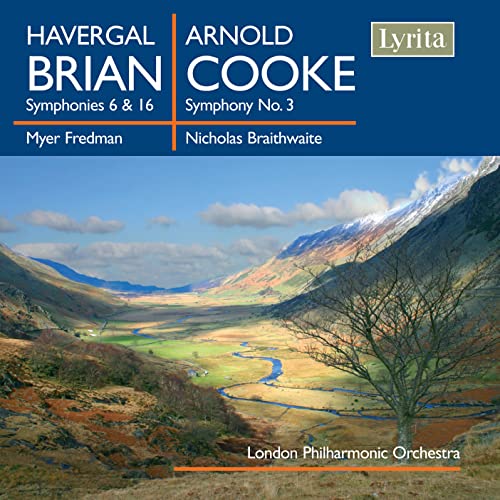 CD cover for Havergal Brian & Arnold Cooke symphonies, mountain landscape.