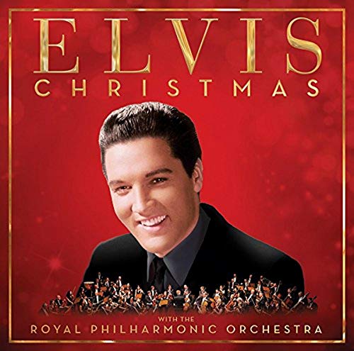 Elvis Presley album cover featuring a portrait and orchestra silhouette.