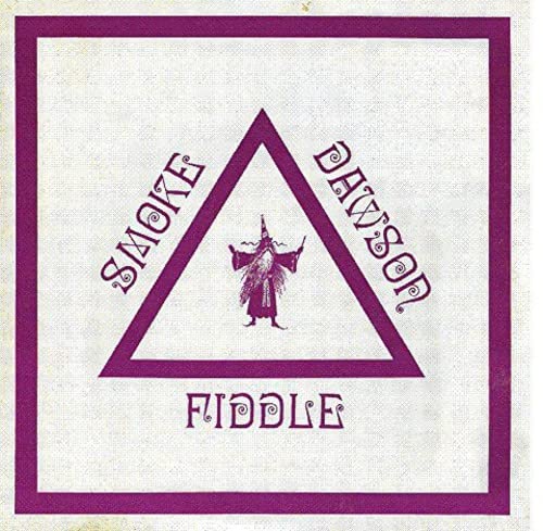Album cover: purple triangle with figure playing a fiddle.