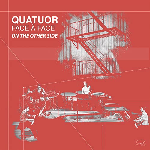 CD cover: musicians playing, with a staircase and red background.