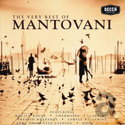 CD cover for Mantovani & His Orchestra, featuring a Venetian scene.