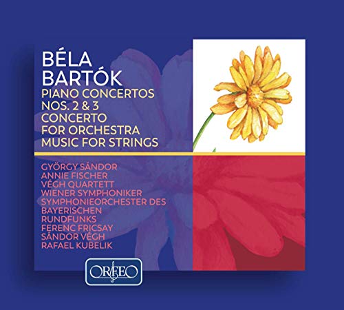 CD cover for Béla Bartók piano concertos featuring a yellow flower.