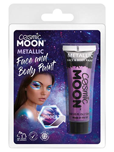 Smiffys Cosmic Moon Metallic Face & Body Paint, Purple