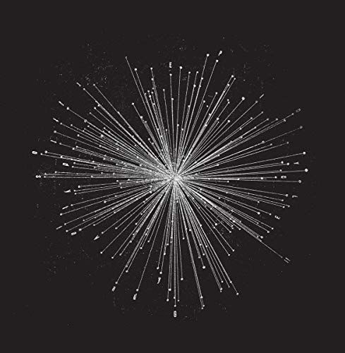 Black background with a white, radiating burst of fine lines.
