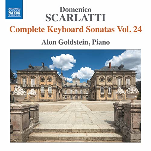 CD cover featuring a grand European palace and text: Scarlatti, Goldstein.