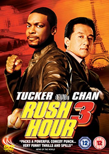 Rush Hour 3 DVD cover featuring Chris Tucker and Jackie Chan, with Eiffel Tower.