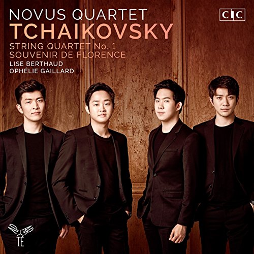 CD cover featuring four musicians in suits, with text: Tchaikovsky, Novus Quartet.