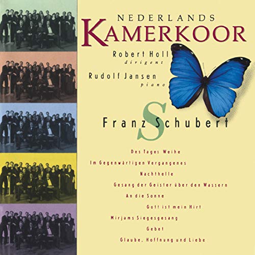 CD cover for Schubert’s music by Nederlands Kamerkoor with a butterfly.