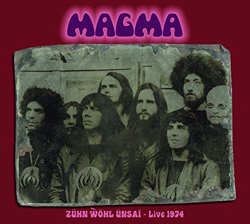 Magma album cover: a sepia-toned photo of a band with long hair.