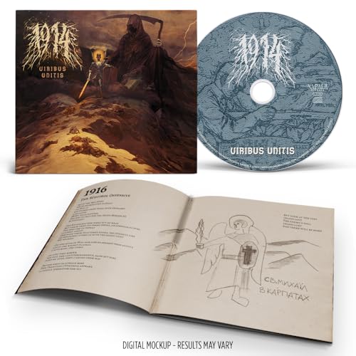 CD case and disc for "1914 - Viribus Unitis" with dark, war-themed artwork.