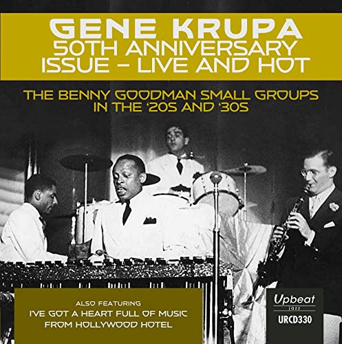 CD cover for Gene Krupa’s “Live And Hot” featuring a jazz band photo.