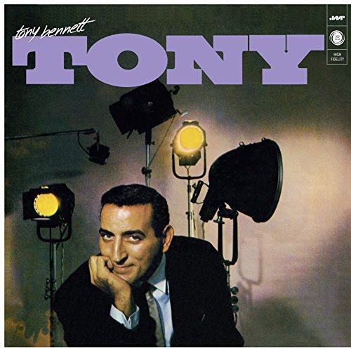 Tony Bennett album cover with purple text and stage lighting.