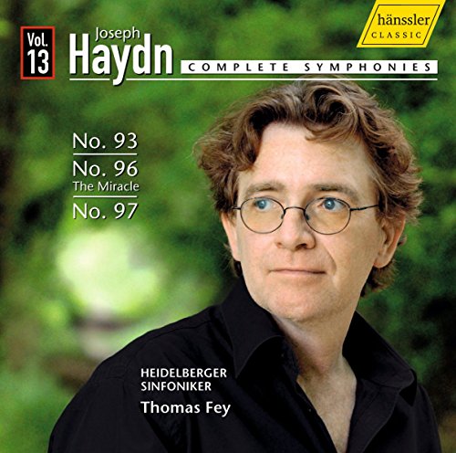 CD cover featuring a portrait of conductor Thomas Fey and text: Haydn Complete Symphonies.