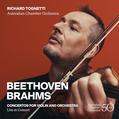 CD cover featuring violinist Richard Tognetti and text "Beethoven Brahms".