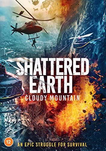 DVD cover for “Shattered Earth” showing helicopters, fire, and destruction.