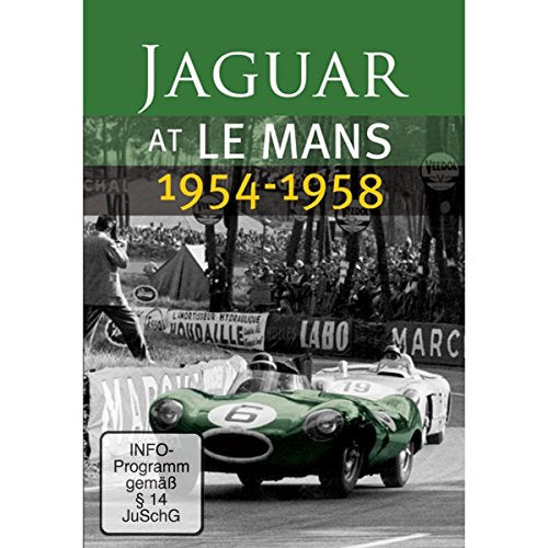 DVD cover for "Jaguar At Le Mans 1954-1958" featuring a race car.