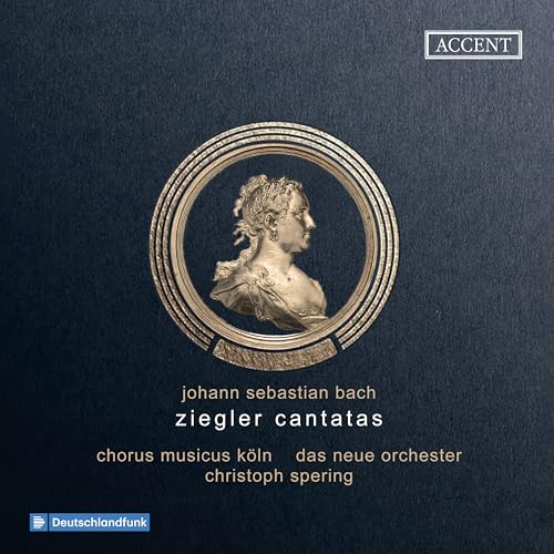 CD cover: portrait in oval frame, text “Johann Sebastian Bach”.