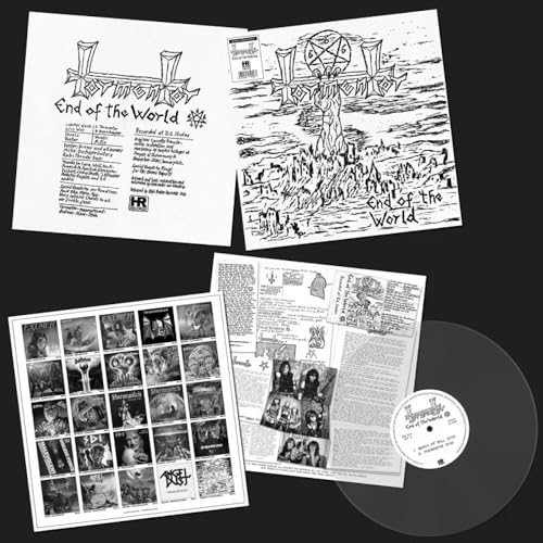 Black and white vinyl record with illustrated cover and lyric booklet.