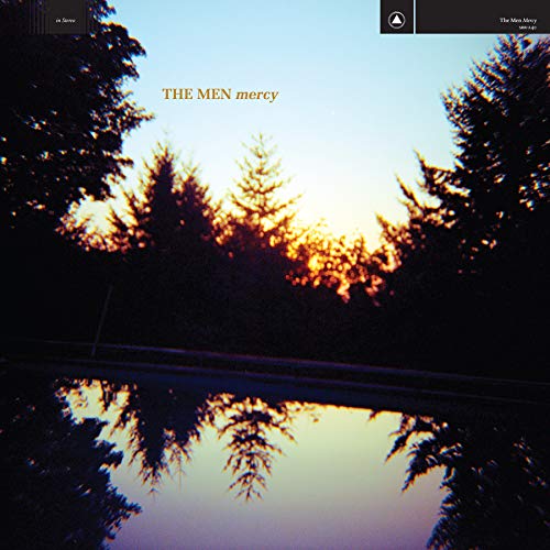 Vinyl album cover for The Men’s “Mercy” with a sunset and trees.