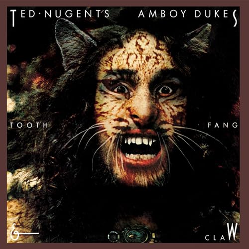 CD cover: Ted Nugent with animalistic makeup, titled “Tooth Fang & Claw.”