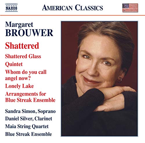 CD cover featuring Margaret Brouwer’s “Shattered” with a portrait of a woman.