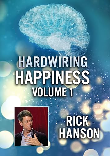 DVD cover for "Hardwiring Happiness Volume 1" by Rick Hanson, with brain image.