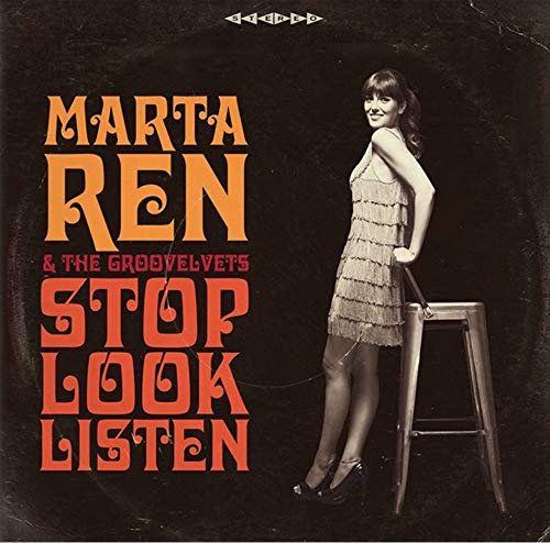 Record album cover featuring Marta Ren and text “Stop Look Listen.”